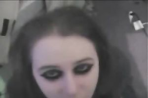 Goth college white bitch blows my schlong and receives glazed with cream