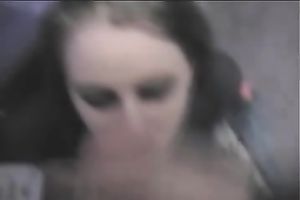 Goth college white bitch blows my schlong and receives glazed with cream