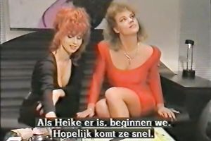 Naughty playgirl gives oral-sex sitting below the table