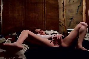 My hot friend loves to have pleasure with her bawdy cleft on the sofa