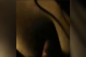 Busty black skin prostitute films me cumming on her titts