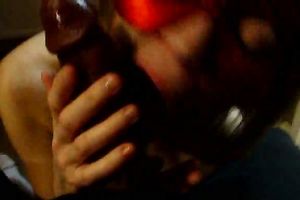 Amateur Babe Sucks And Strokes Massive Black Cock In Masked Blowjob Action
