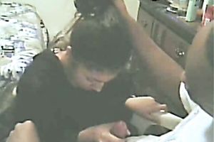 Brunette's Sloppy Interracial Blowjob Leaves Him Gasping For More