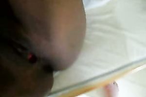 Eager Ebony Amateur Gags On Hard Cock During First Blowjob