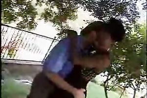 Horny Ebony Babe Gets Ravaged Outdoors In Wild Double Penetration Action