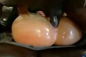 Busty Chick Takes Big Black Cock In Her Tight Ass Hard