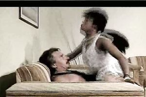 Busty Ebony Milf Riding Hard Cock On An Ottoman