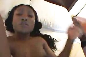 Ebony Babe With Pigtails Deepthroats And Swallows A Thick Cock
