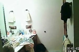 Skinny blonde titless girlfriend in the baths changing raiment