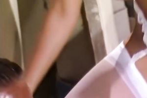 Horny and immodest slut with worthy gazoo gives cook jerking