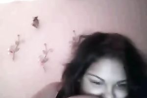 Cute black skin dark brown playgirl shows off her heavy boobies