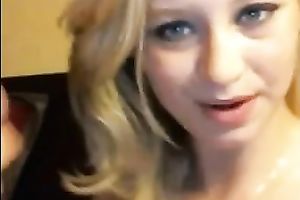 Alluring blonde playgirl enjoys engulfing my penis in homemade sex movie