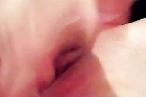 Sex-starved babe teases her pleasing pink wet crack like eager