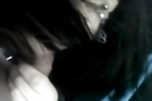 My fleshly emo GF gives me a oral pleasure and handjob combo outdoors