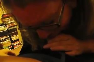 Sassy blond co-worker sucks my prick devotedly in POV video