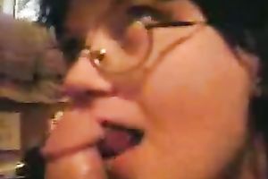 My four eyed girlfriend knows how to give a great head