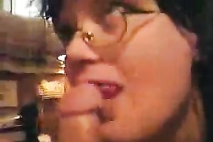 My four eyed girlfriend knows how to give a great head