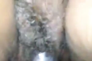 Chubby dark white lady receives her unshaved twat drilled hard by me