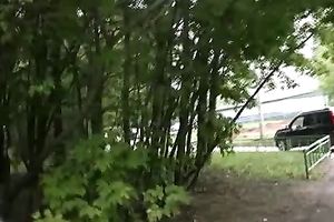 Kate makes a puddle in the street and changes her garments