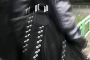 Kate makes a puddle in the street and changes her garments