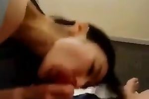 This perverted Japanese slut is fine at giving blowjobs