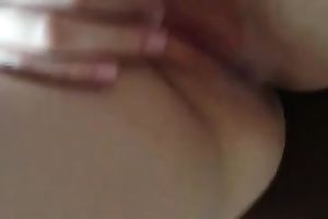 My perverted and playful girlfriend likes to finger fuck her hairless fur pie