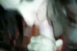 Amazing POV video with an non-professional dark brown engulfing a dong