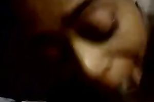 My fleshly ebon GF tries her superlatively good to acquire her face hole filled with cum