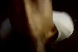 My fleshly ebon GF tries her superlatively good to acquire her face hole filled with cum