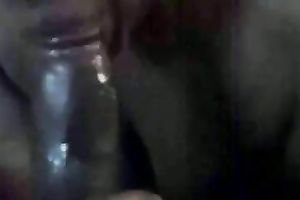 My breasty dark wife sucks my pecker and licks her bumpers afterward