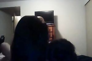 Busty sweetheart with beautiful hair is riding my penis in cowgirl position