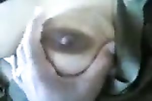 Pretty Indian babe lets her paramour caress her large milk cans