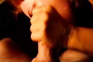 Redhead aged wench sucked my wang unfathomable and acquires sprayed with cum