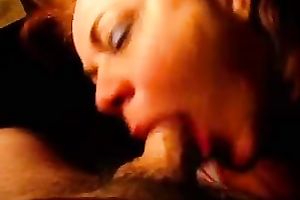 Redhead aged wench sucked my wang unfathomable and acquires sprayed with cum