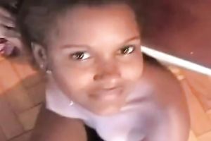 Small tittied ebon nympho receives drilled in sideways position