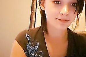 Brunette cutie shows her dreamy resilient body on web camera