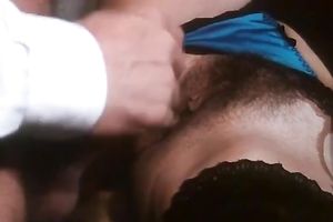 Hairy retro brunette hair allows a guy to fuck her bumhole