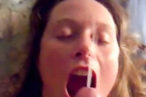 Just a playful non-professional real girlfriend with throat full of cum
