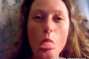 Just a playful non-professional real girlfriend with throat full of cum