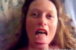 Just a playful non-professional real girlfriend with throat full of cum