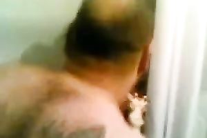 Serbian dirty slut wife got team-fucked hard in her cunt in the shower