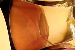 Pumping and engulfing out a hairless cunt of my white dirty slut wife