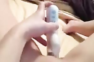 Sticking myself with my fresh sex toy to joy myself