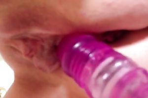 I love to tickle my nice-looking pink muff with my favorite sex toy