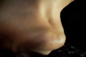 Dark-haired cheating wife sucks my dong after I please her with cunni