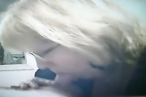 Luscious blond mama shows her oral pleasure and rimjob skills to me