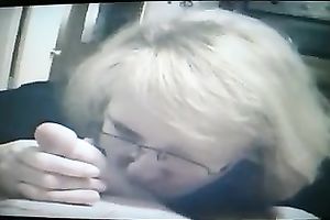 Luscious blond mama shows her oral pleasure and rimjob skills to me