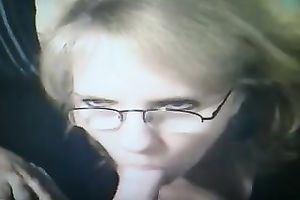 Luscious blond mama shows her oral pleasure and rimjob skills to me