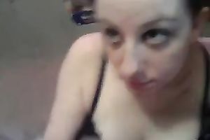 Teen wench craves to show off facial spunk flow on cam
