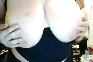 Chubby and youthful nerdy hottie with astounding boobies